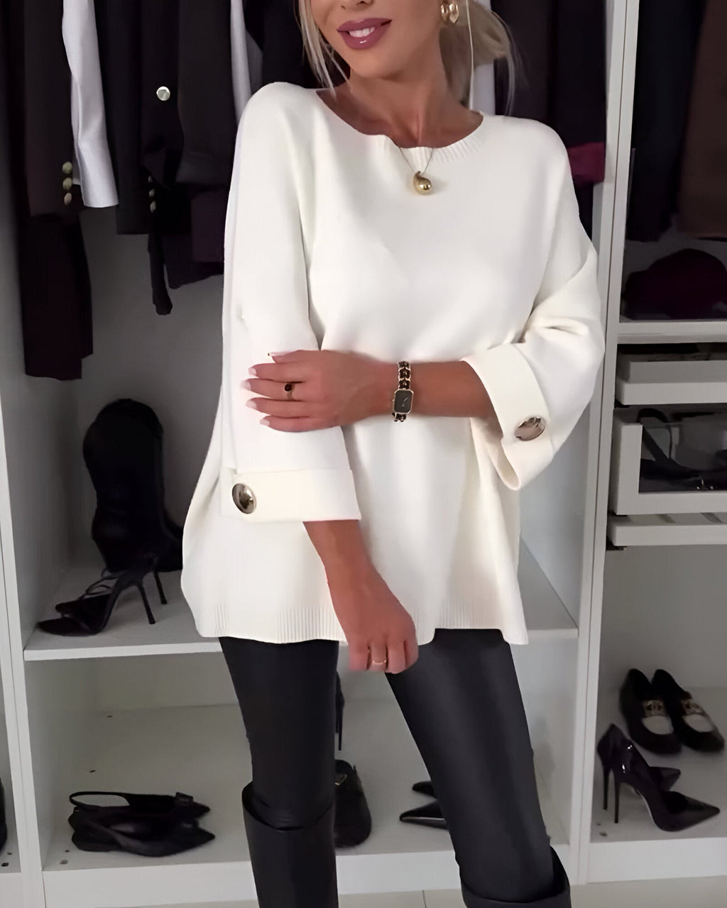 Lucie| Miękki sweter z guzikami