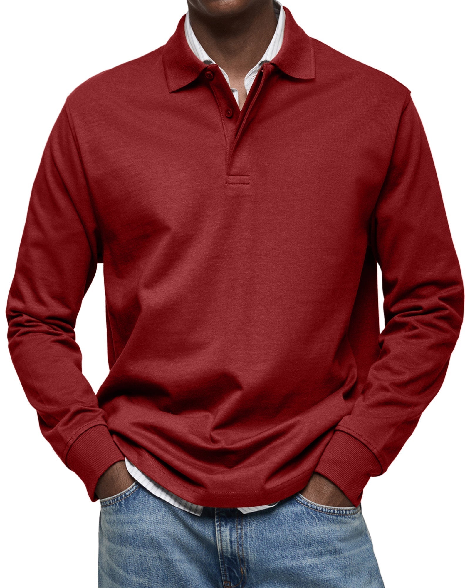 Casualowa koszulka polo z długim rękawem