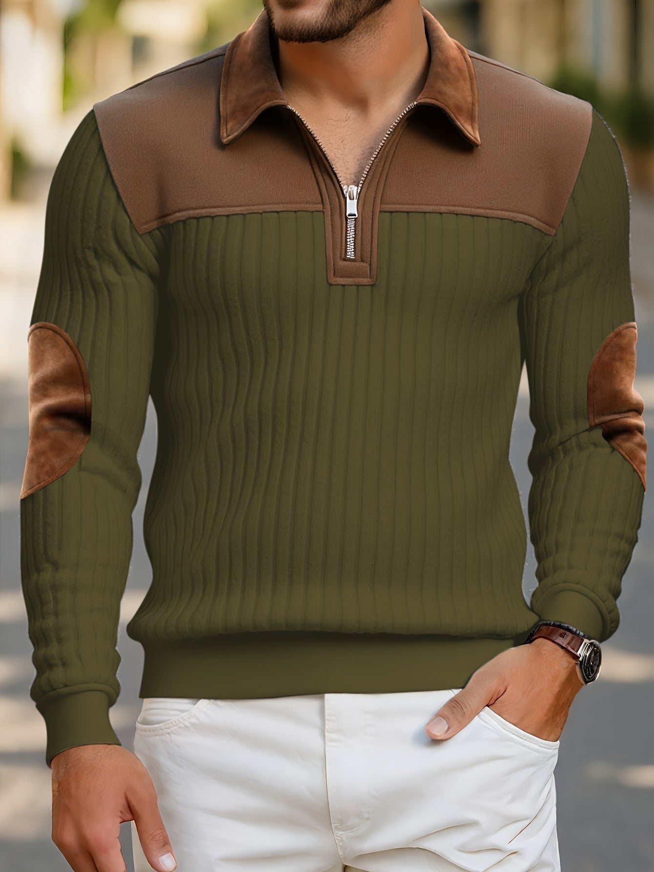 Uwe | Sportowo-elegancki sweter typu Troyer