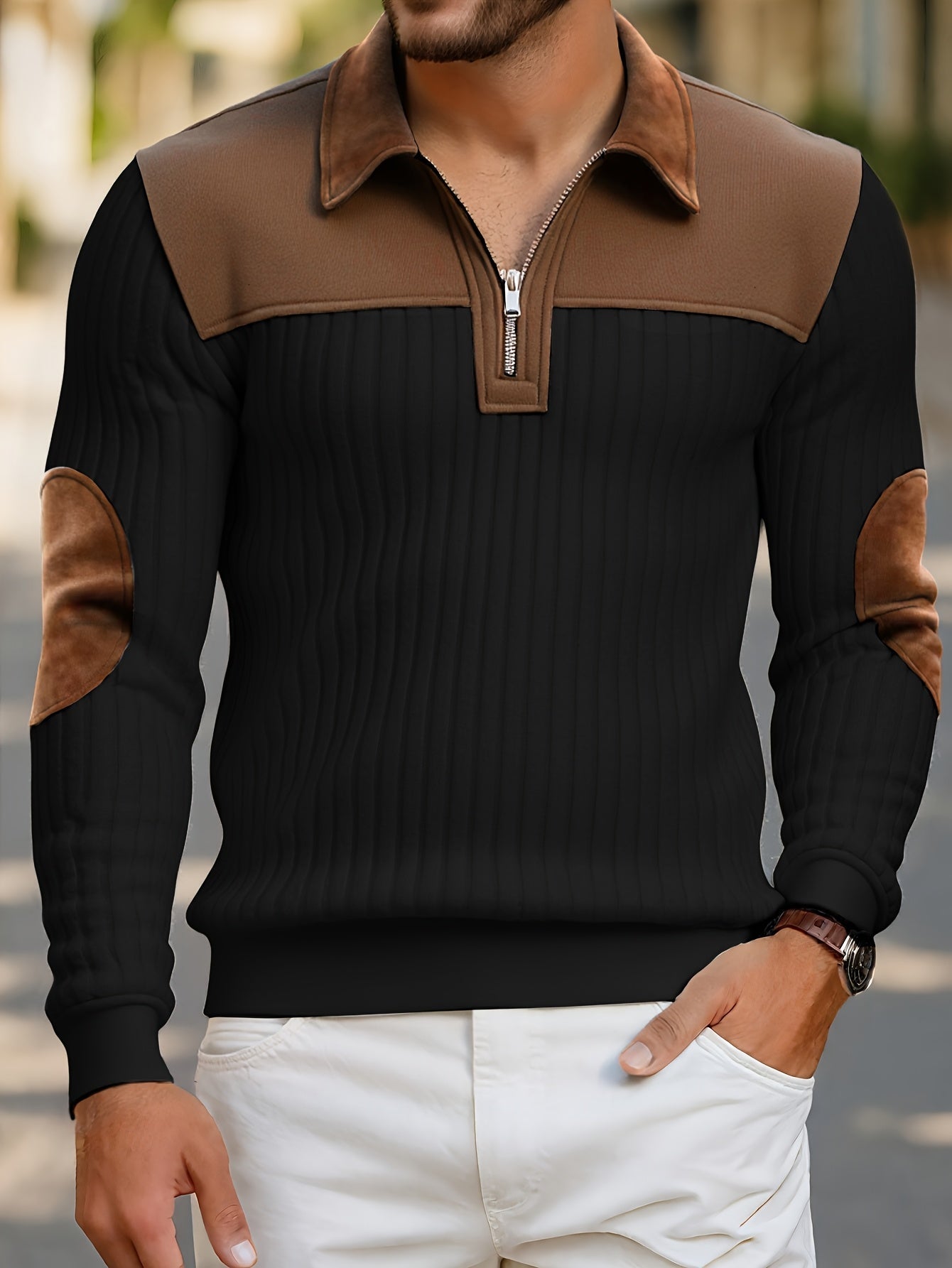 Uwe | Sportowo-elegancki sweter typu Troyer