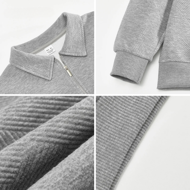 Romano | Vintage Geometryczny Sweter z Zamkiem