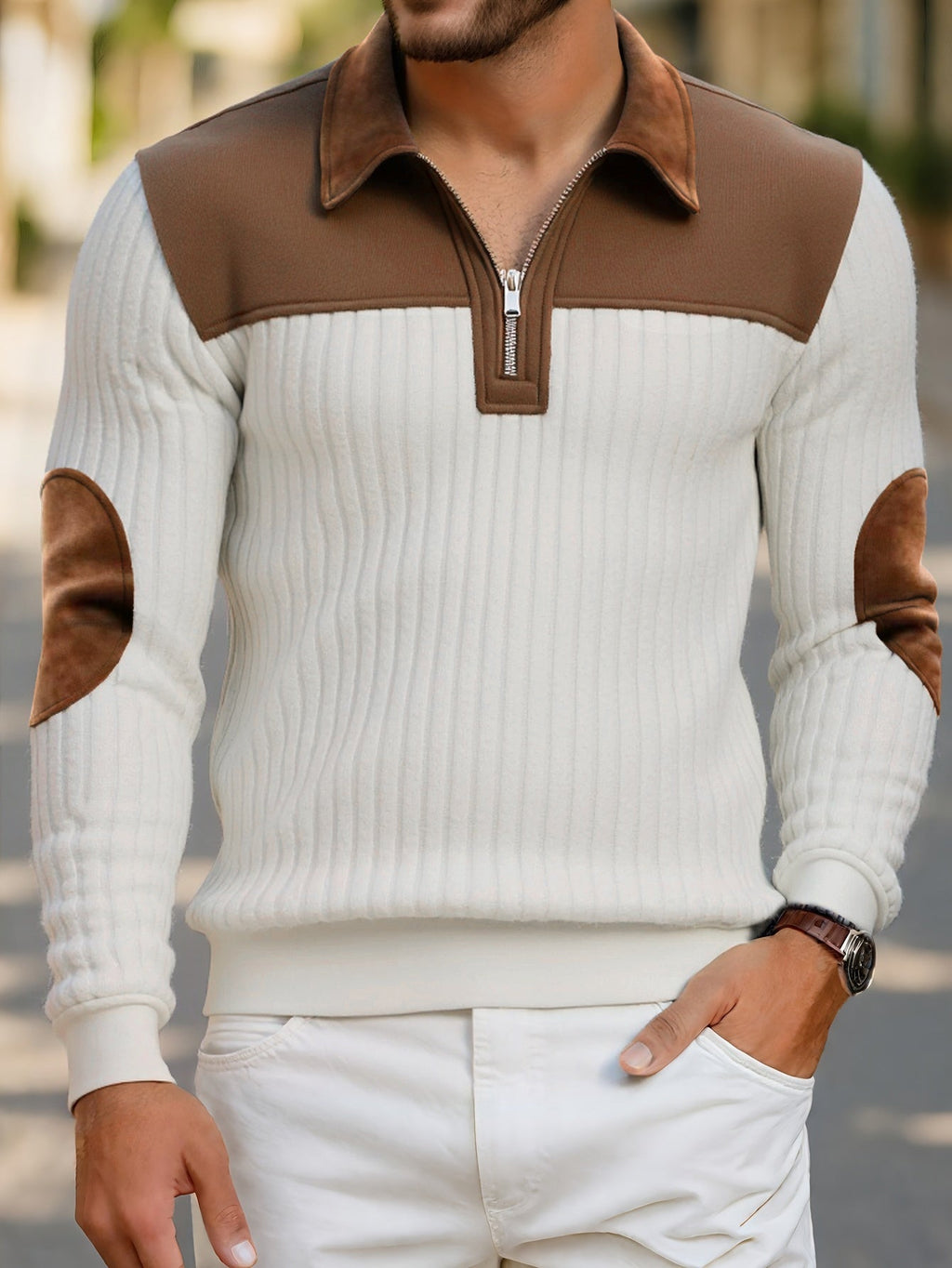 Uwe | Sportowo-elegancki sweter typu Troyer
