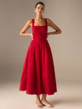 Czerwona Sukienka Midi Crimson Grace