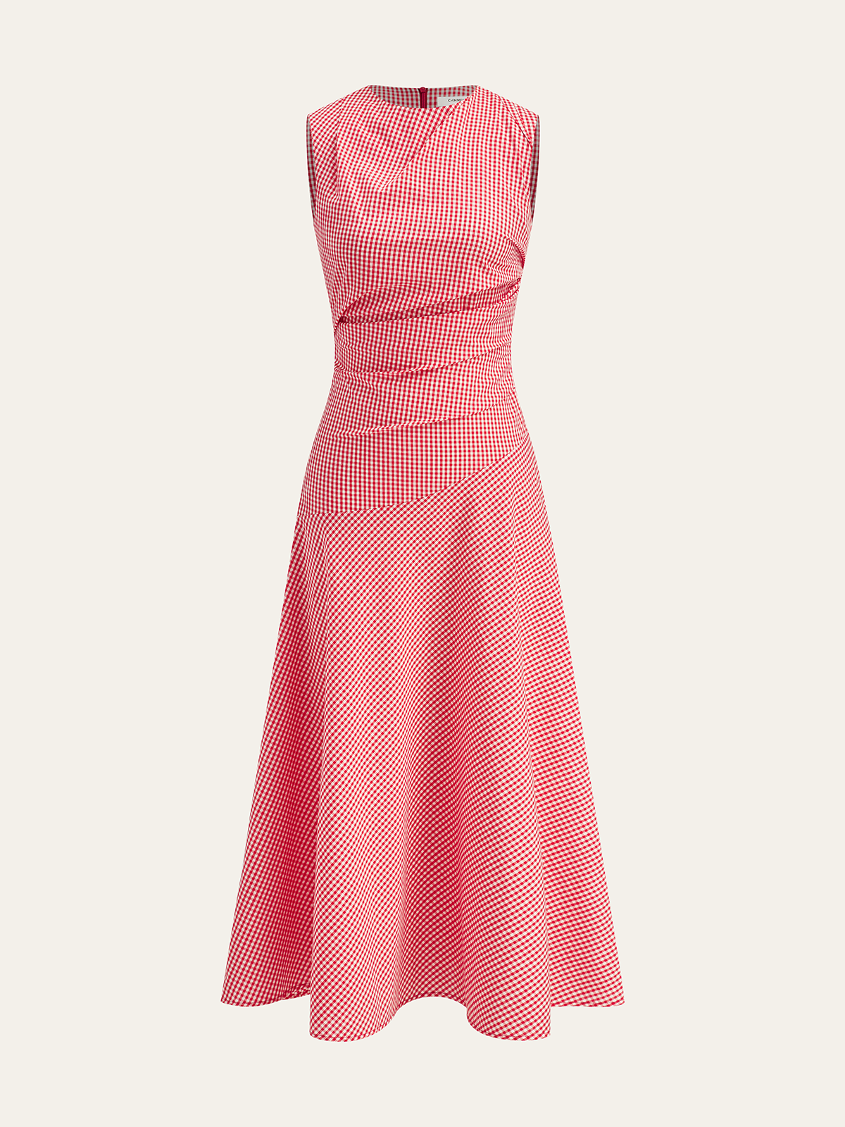 Elegancka Midi Sukienka Milano z Fasonem w Talii