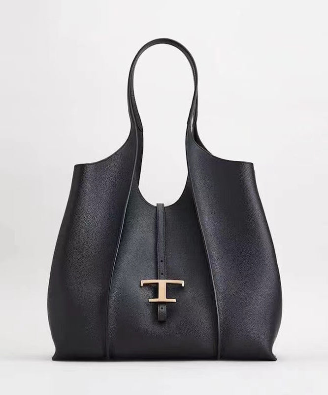 Boutique Czarna Torba Skórzana z Dużą Pojemnością