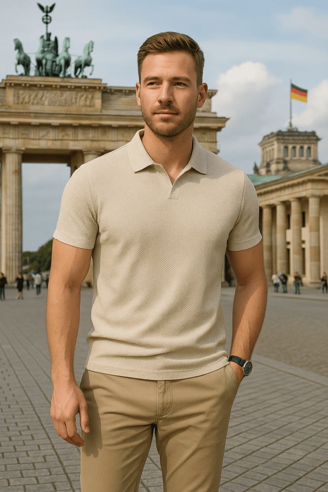 Sierpień | Casual strukturyzowana koszulka polo