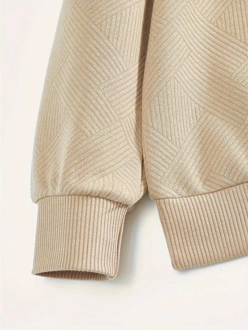 Romano | Vintage Geometryczny Sweter z Zamkiem