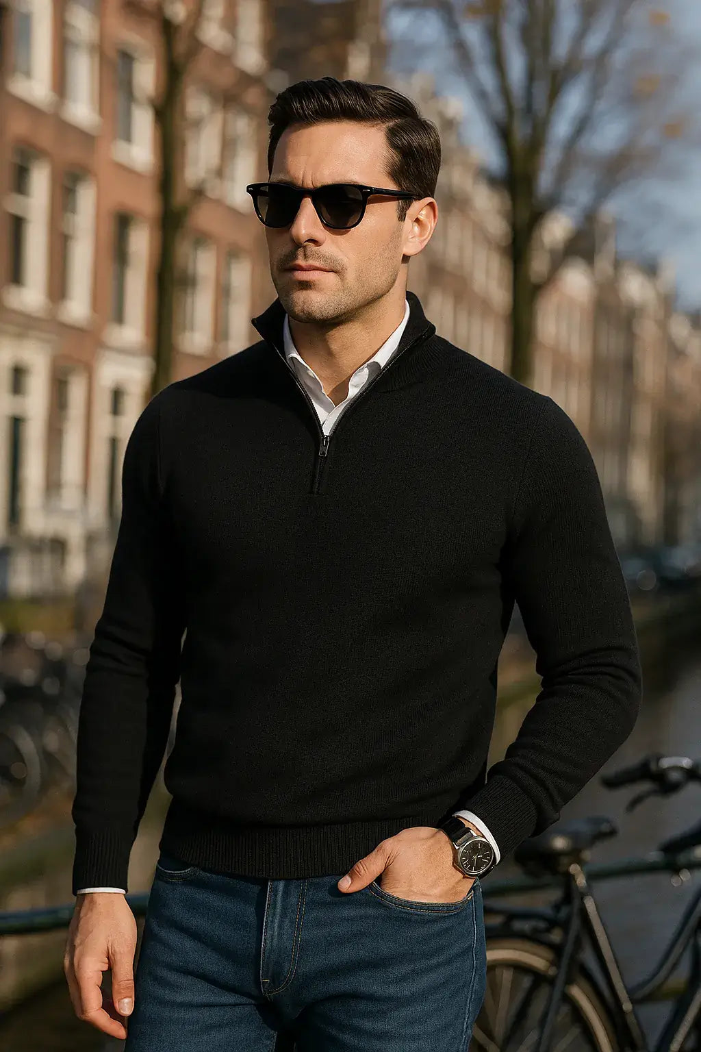 Windsor Half-Zip Męski Sweter