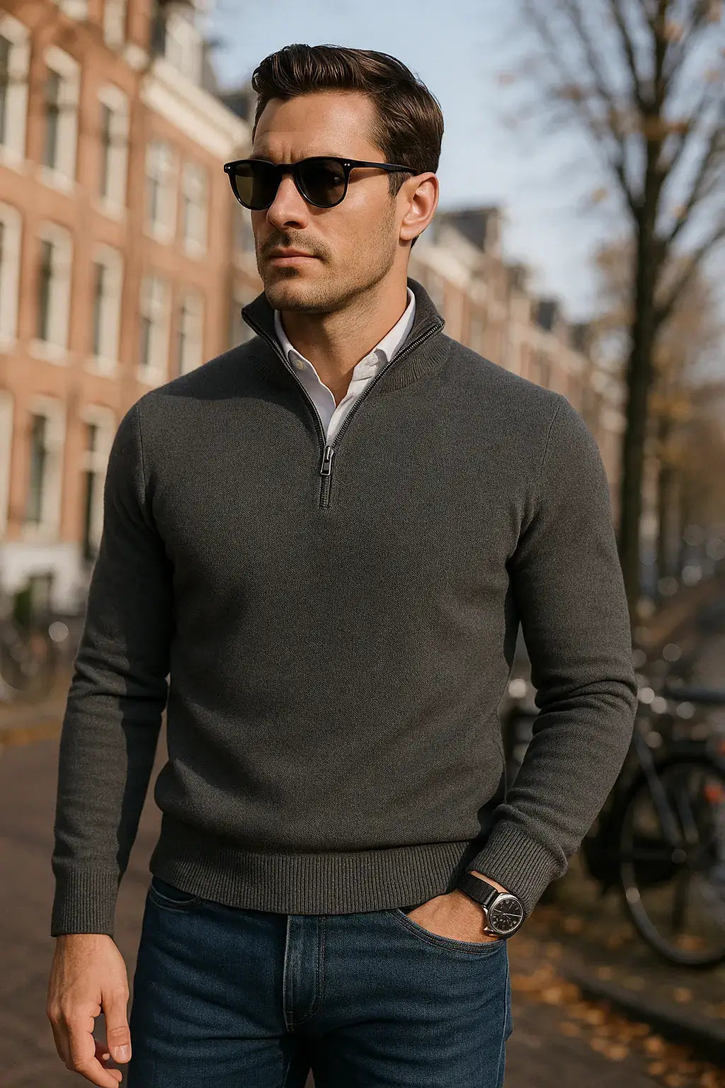 Windsor Half-Zip Męski Sweter