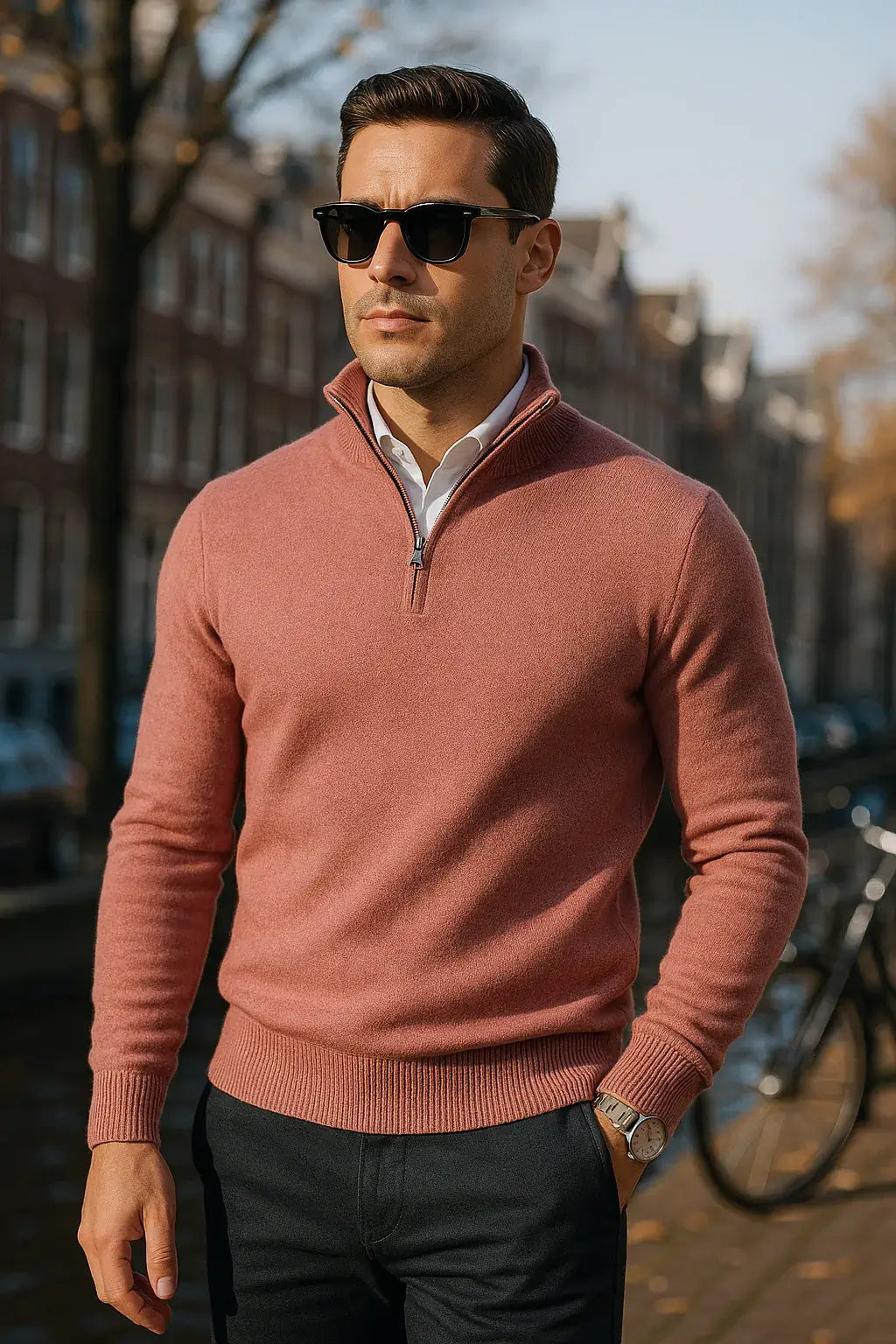 Windsor Half-Zip Męski Sweter