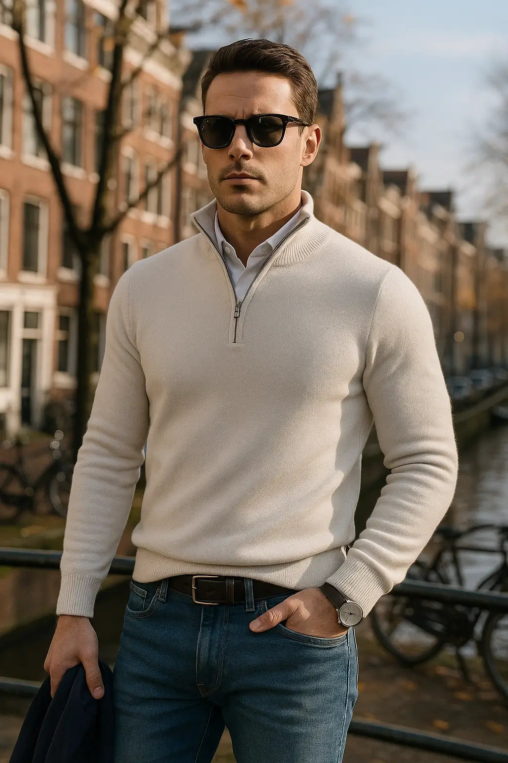 Windsor Half-Zip Męski Sweter
