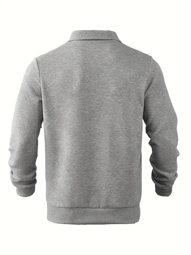 Romano | Vintage Geometryczny Sweter z Zamkiem