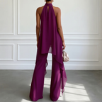 Ensemble élégant de top ras-du-cou violet
