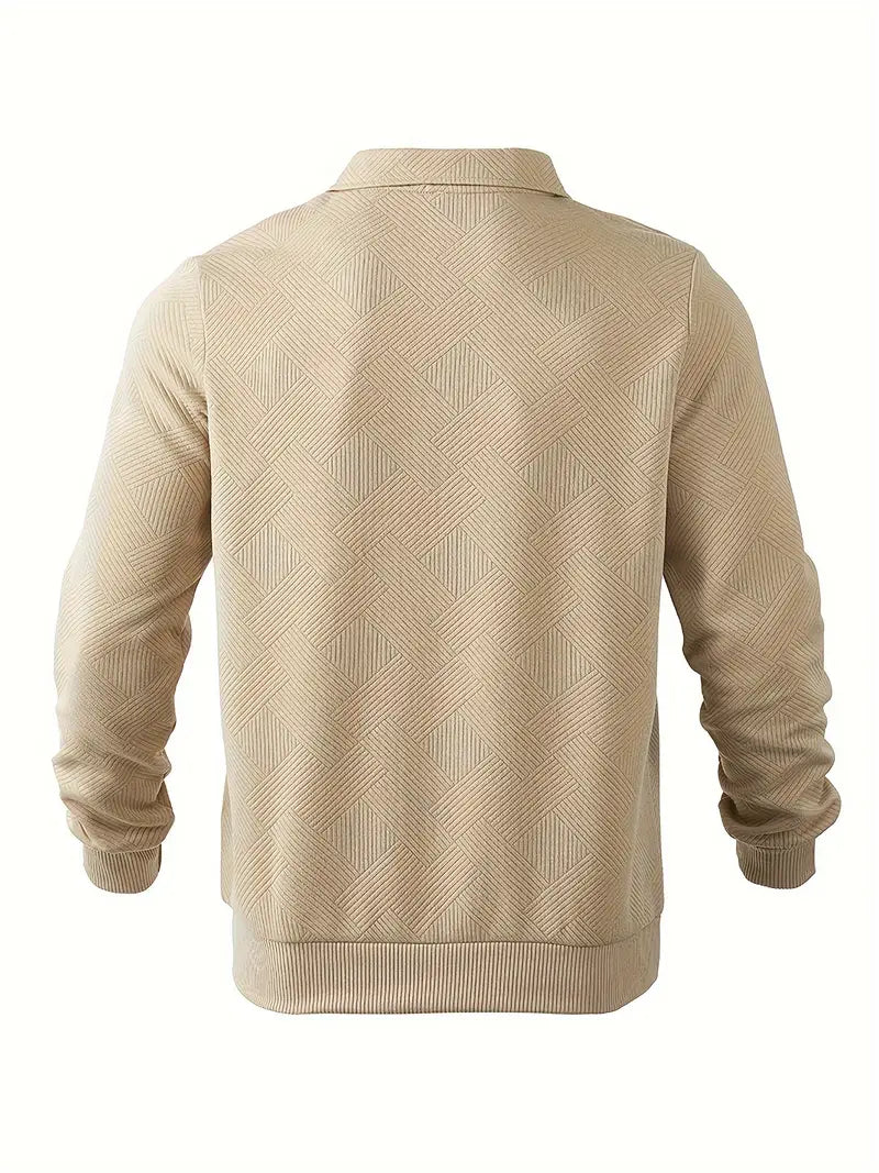 Romano | Vintage Geometryczny Sweter z Zamkiem