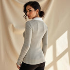 Éloïse – Sweter z golfem w prążki