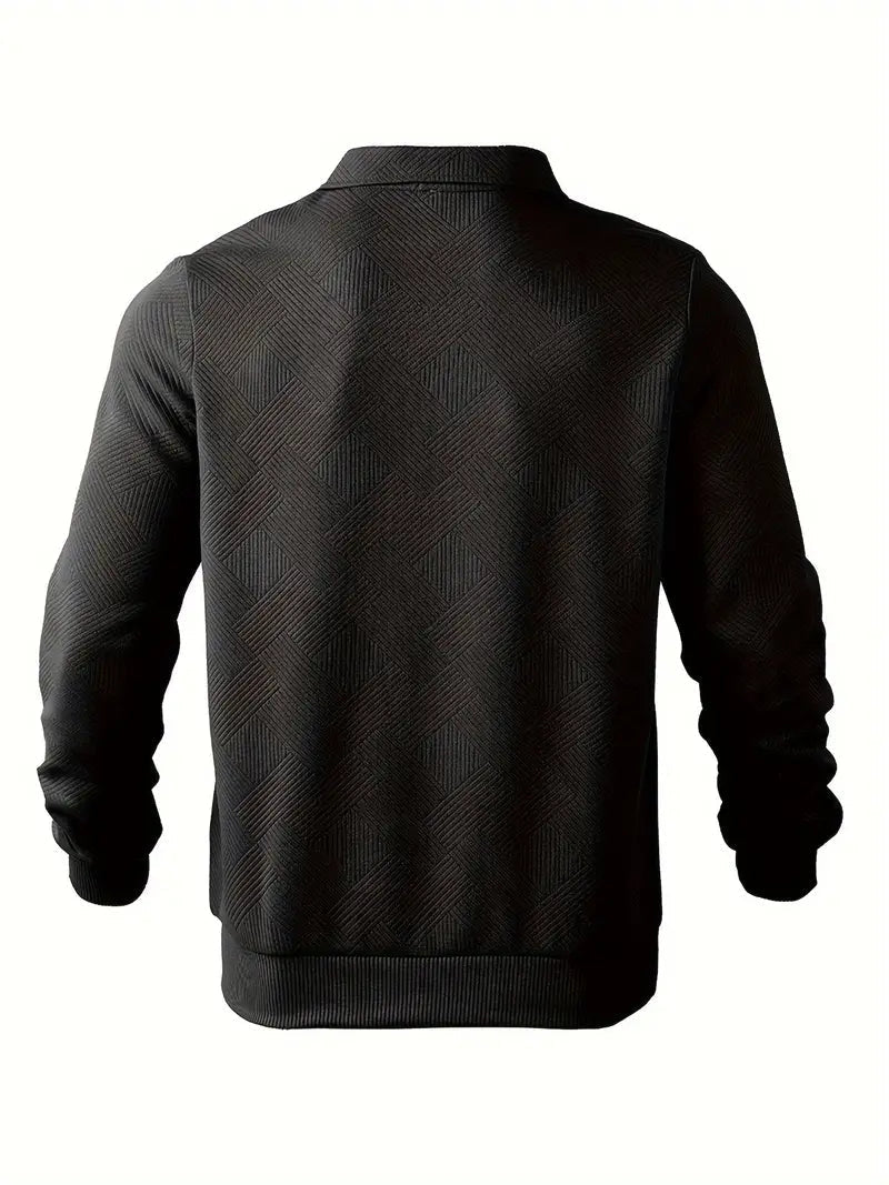 Romano | Vintage Geometryczny Sweter z Zamkiem
